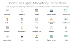 Icons for digital marketing certification