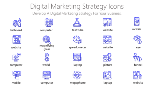 DMI75 Digital Marketing Strategy Icons-pptinfographics
