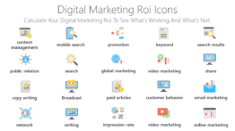 digital marketing ROI Icons