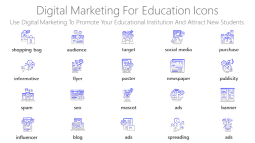 DMI90 Digital Marketing For Education Icons-pptinfographics