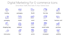 digital marketing for e-commerce Icons