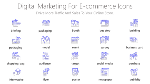 DMI91 Digital Marketing For E commerce Icons-pptinfographics