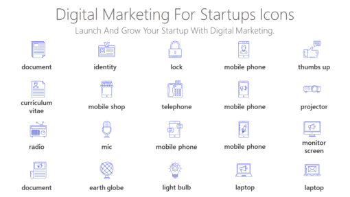 DMI92 Digital Marketing For Startups Icons-pptinfographics