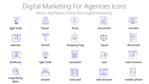 DMI93 Digital Marketing For Agencies Icons-pptinfographics