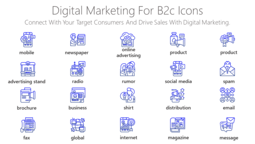 DMI96 Digital Marketing For B2c Icons-pptinfographics