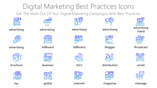 DMI97 Digital Marketing Best Practices Icons-pptinfographics