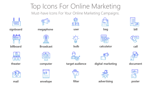 DMI99 Top Icons For Online Marketing-pptinfographics