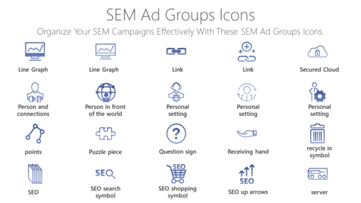 SEO105 SEM Ad Groups Icons-pptinfographics