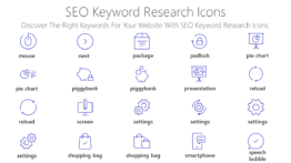 SEO keyword research icons
