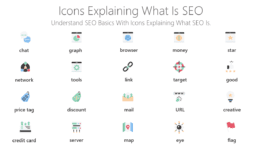 Icons explaining what is SEO