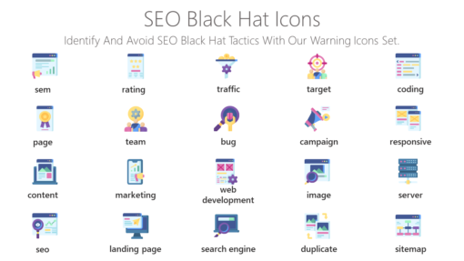 SEO52 SEO Black Hat Icons-pptinfographics