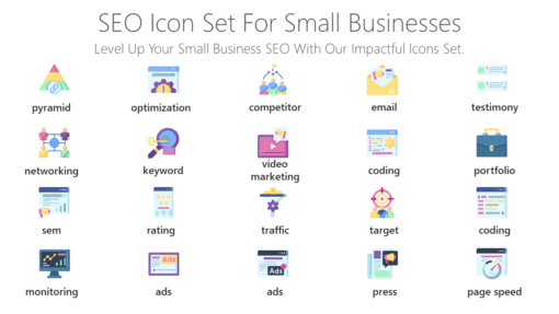SEO53 SEO Icon Set For Small Businesses-pptinfographics