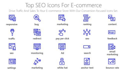 SEO55 Top SEO Icons For E commerce-pptinfographics
