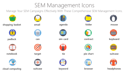 SEO73 SEM Management Icons-pptinfographics