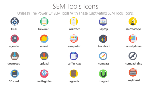 SEO74 SEM Tools Icons-pptinfographics