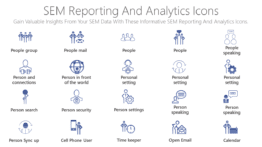SEM reporting and analytics Icons