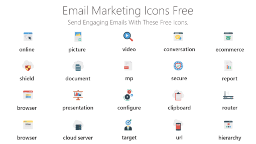 DMI34 Email Marketing Icons Free-pptinfographics