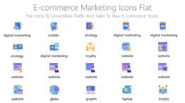 e-commerce marketing icons flat