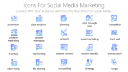 Icons for social media marketing