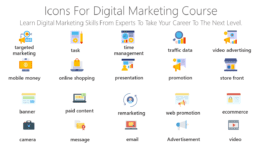 Icons for digital marketing course