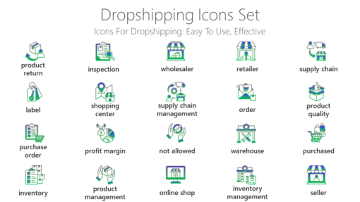 DSI13 Dropshipping Icons Set-pptinfographics