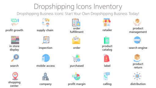 DSI23 Dropshipping Icons Inventory-pptinfographics