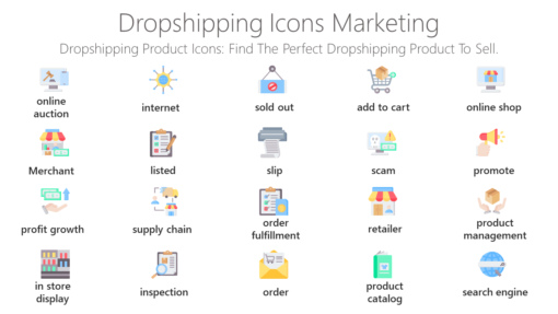 DSI24 Dropshipping Icons Marketing-pptinfographics
