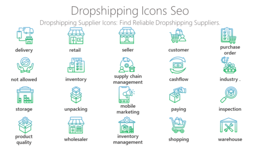 DSI25 Dropshipping Icons Seo-pptinfographics