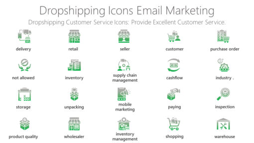 DSI28 Dropshipping Icons Email Marketing-pptinfographics