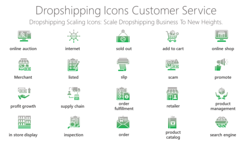 DSI30 Dropshipping Icons Customer Service-pptinfographics