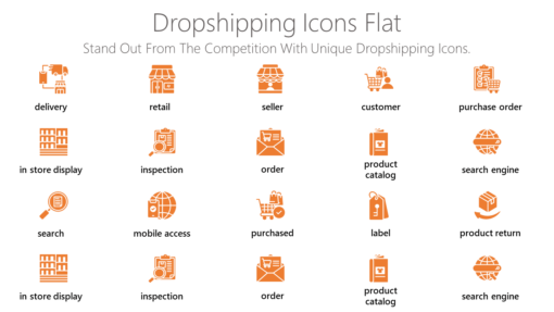 DSI36 Dropshipping Icons Flat-pptinfographics