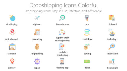 DSI37 Dropshipping Icons Colorful-pptinfographics
