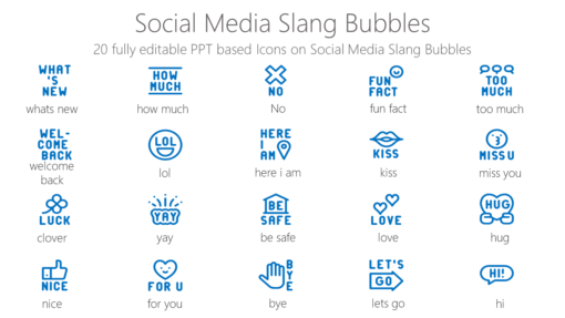 SMMI16 Social Media Slang Bubbles-pptinfographics