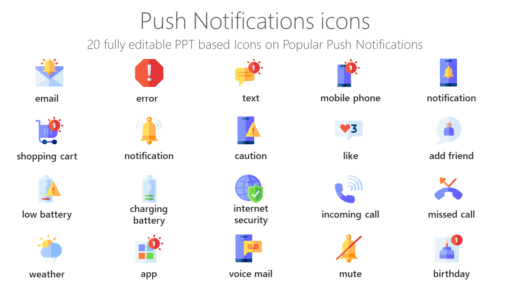 SMMI26 Push Notifications icons-pptinfographics