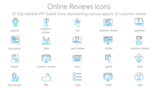 SMMI2 Online Reviews Icons-pptinfographics