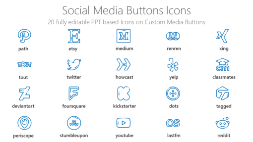 SMMI30 Social Media Buttons Icons-pptinfographics
