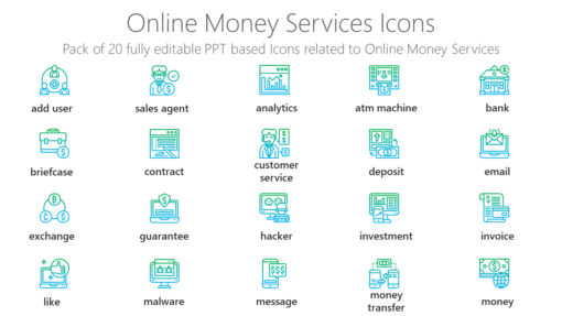 SMMI53 Online Money Services Icons-pptinfographics