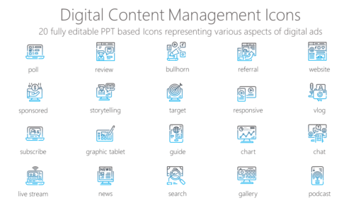 SMMI5 Digital Content Management Icons-pptinfographics