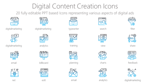 SMMI6 Digital Content Creation Icons-pptinfographics