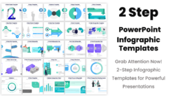 A variety of 2-Point Infographics templates for PowerPoint presentations.