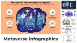 Metaverse PowerPoint Presentation. A PowerPoint presentation template with a modern design and a title slide mentioning 