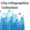 Smart City Infographics - A blueprint graphic with a city skyline in the background.