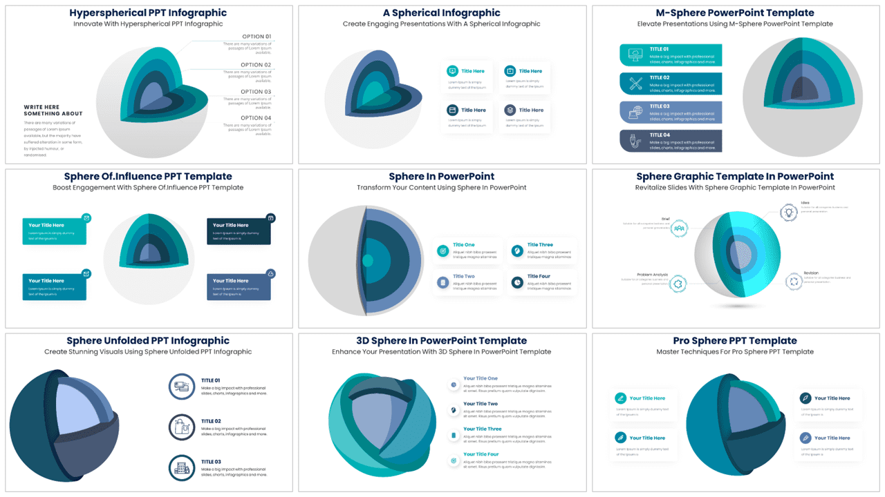 Spherical Infographics 9 Discover 2 spheres shape infographics templates that elevate your presentations with stunning visuals.