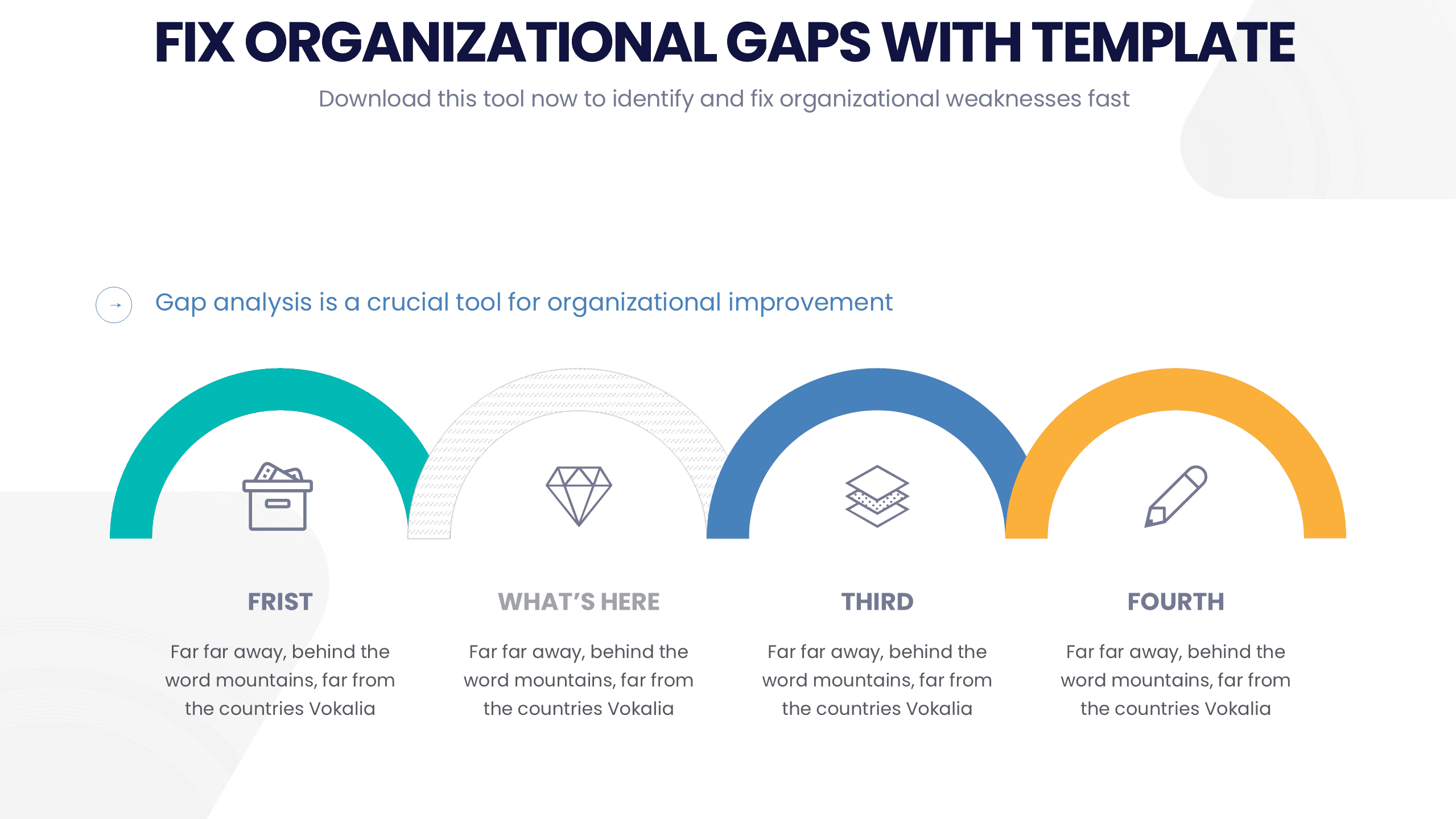 Fix Organizational Gaps With Template 3 Fix internal gaps with structured presentation slides