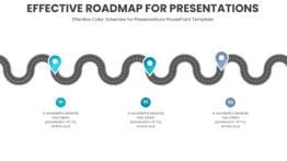 Explore effective color schemes for presentations with this PowerPoint Roadmap Template for professional presentations and visually appealing slide templates.