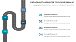 PowerPoint Roadmap Template for engaging stakeholder focused layouts with custom designs for audience-centered presentations and tailored roadmap PPT.