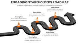 PowerPoint Roadmap Template for engaging stakeholders effectively with customizable slides for professional presentations and clear communication.