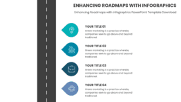 PowerPoint Roadmap Template showcasing Enhancing Roadmaps with Infographics for professional presentations and customizable roadmap graphics.