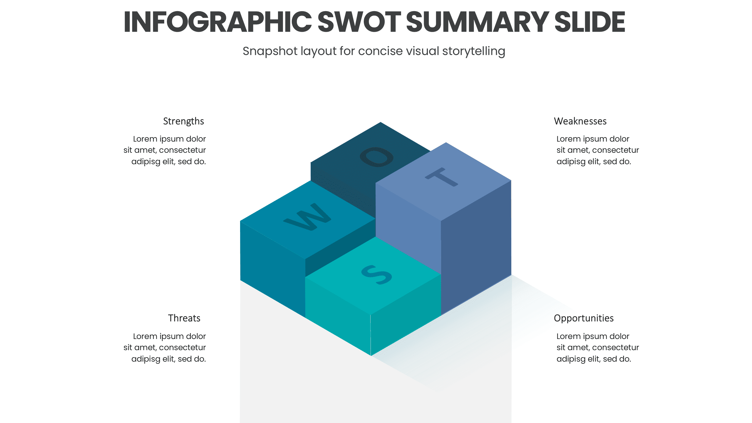 Infographic SWOT Summary Slide 3 Infographic SWOT Summary Slide for quick strategic reporting