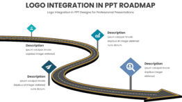 Logo Integration in PPT Designs using a professional PowerPoint Roadmap Template for personalized branding slides and custom presentation design